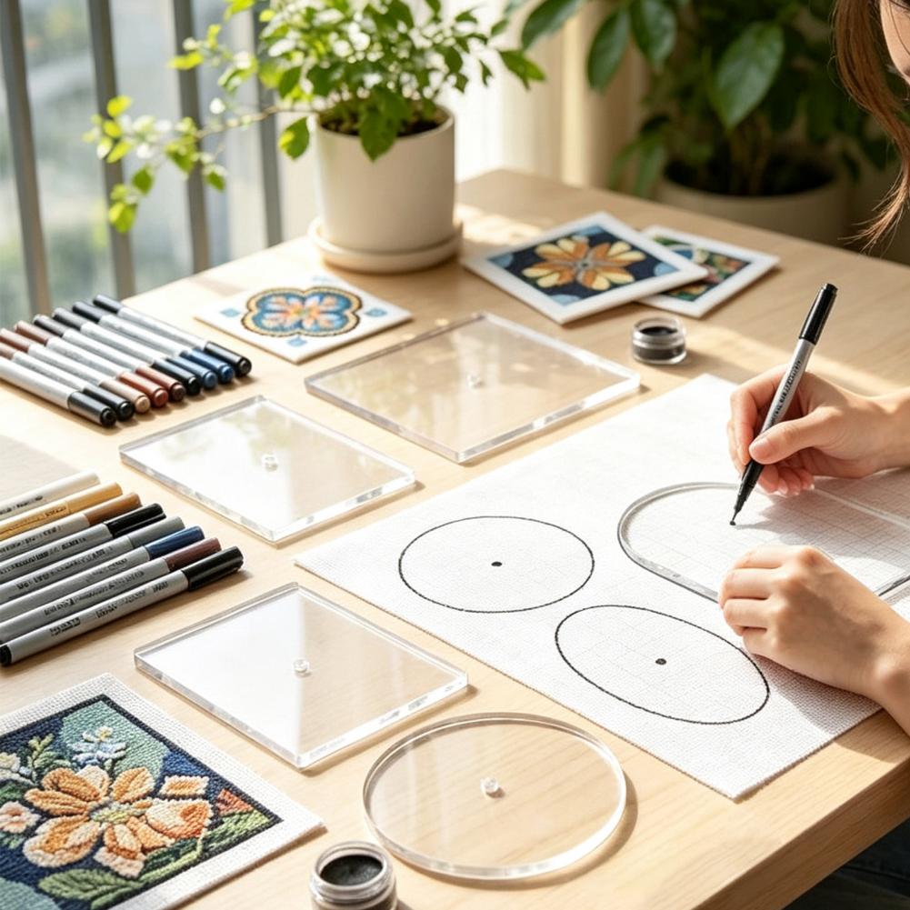 Juego de 5 plantillas acrílica - Embroidery Craft reseña y precio